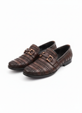 Artisan Brown Woven Leather Slip-On Loafers