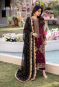 Asim Jofa AK-3035 - Maroon & Black Luxury Embroidered Lawn Suit