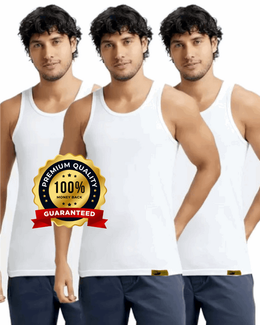 Pack Of 3 Premium Soft Cotton Vest - 100% Quality Guarantee - ibx collection